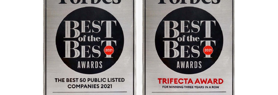 The Best 50 Public Listed Companies 2021 & Trifecta Award