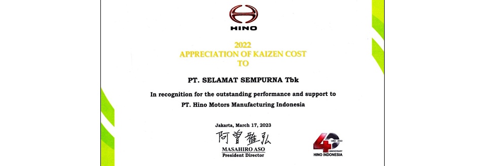 Kaizen Cost in 2022 from HINO