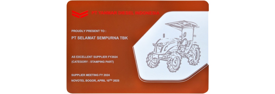 Excellent Supplier FY2024 from PT Yanmar Diesel Indonesia.