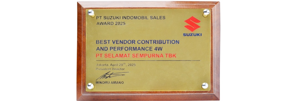 The Best Vendor Contribution and Performance 4W from PT Suzuki Indomobil Sales.